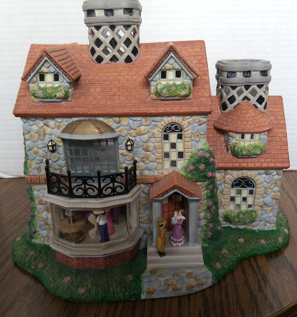 Partylite Olde World Village #3 Ceramic Two Story Mansion